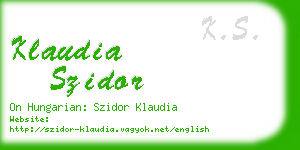 klaudia szidor business card